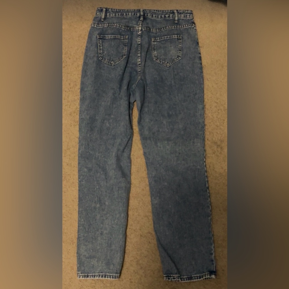 Classic Blue Denim Mom Jeans Ultra High Rise Straight Leg